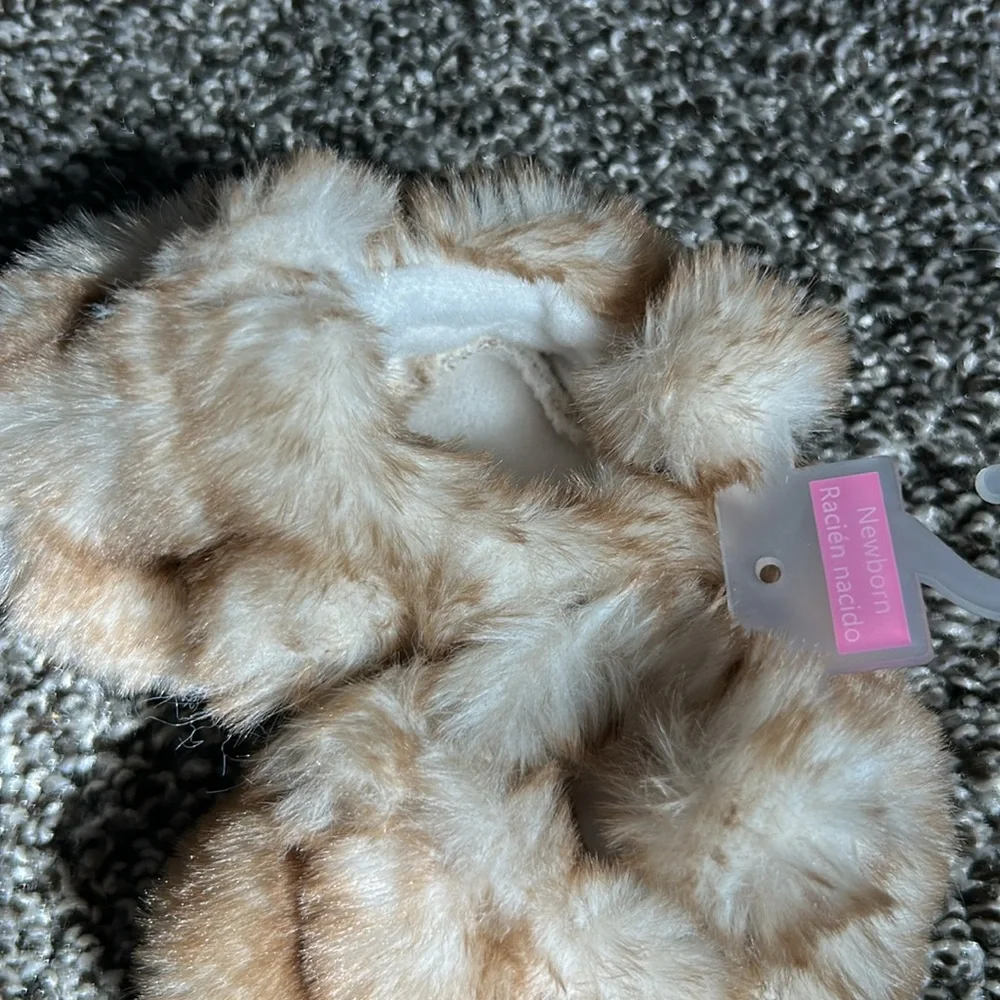 Carter's “Just One You” Bear Faux Fur Baby Booties Size 0